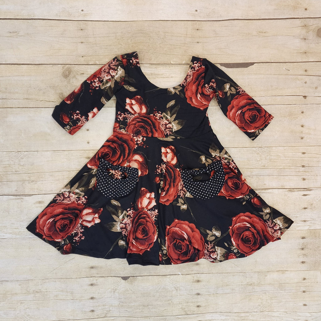 Dark Rose Twirl Dress