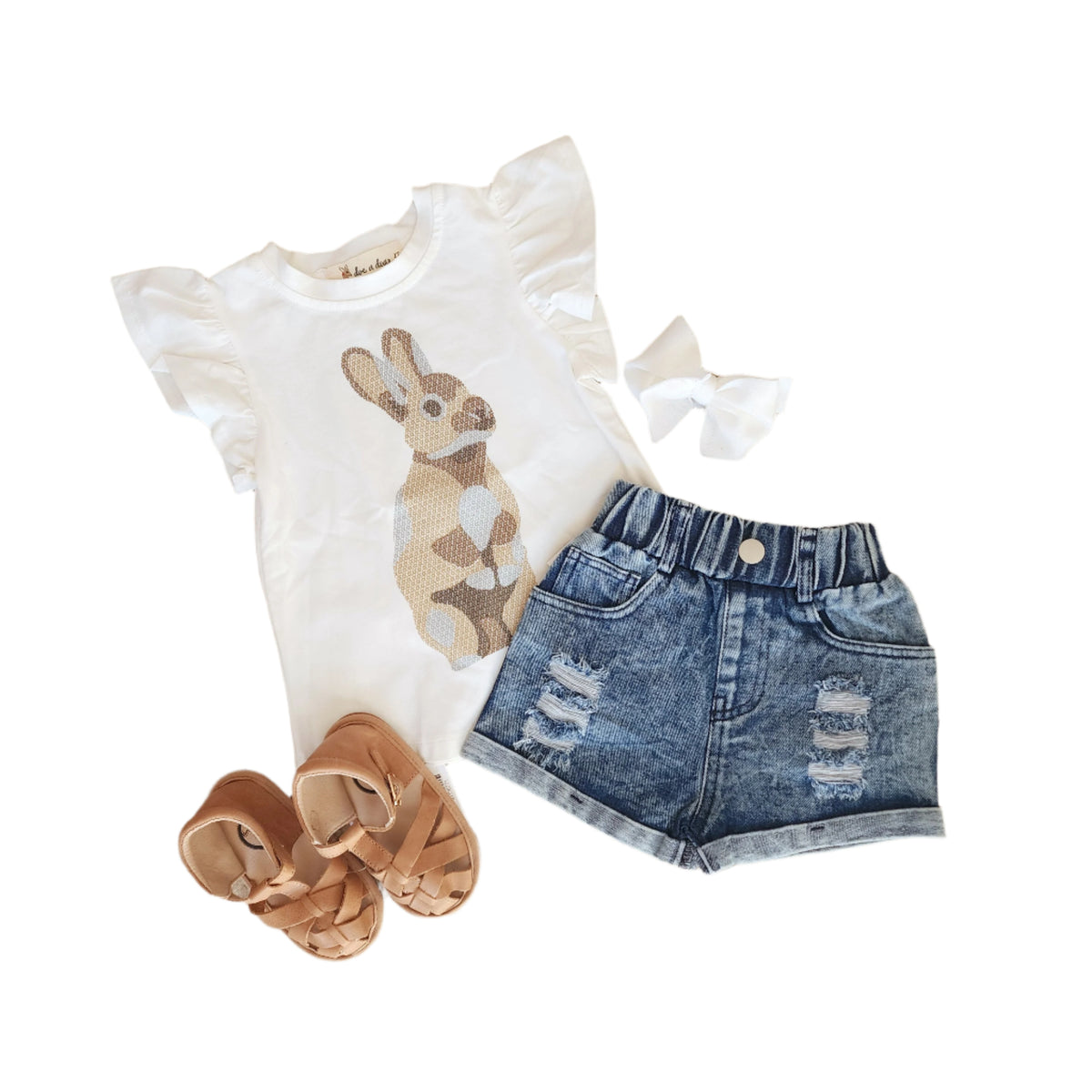 White Flutter Bunny Tee
