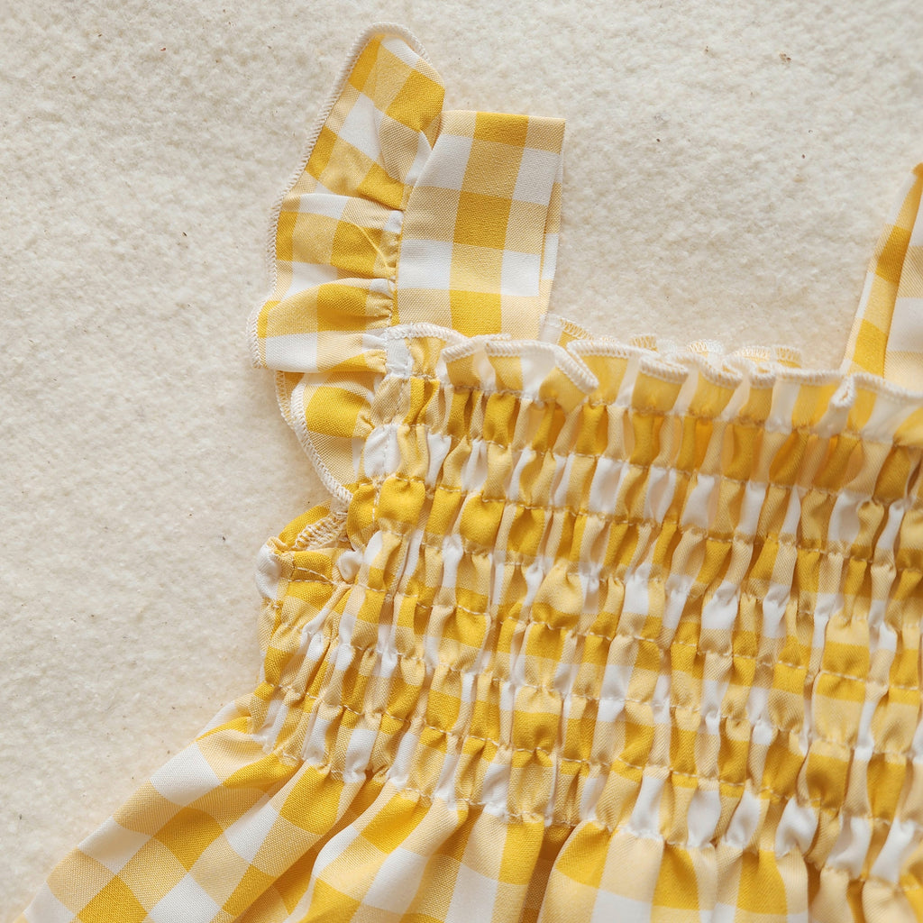 Golden Gingham Dress