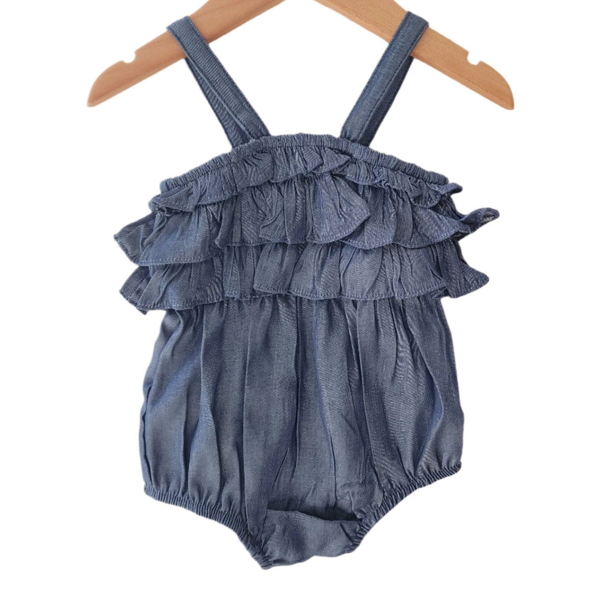 Denim Ruffled Romper