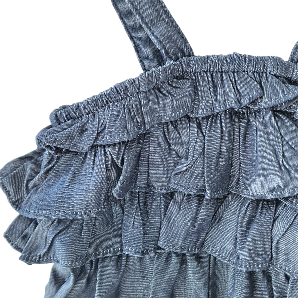 Denim Ruffled Romper