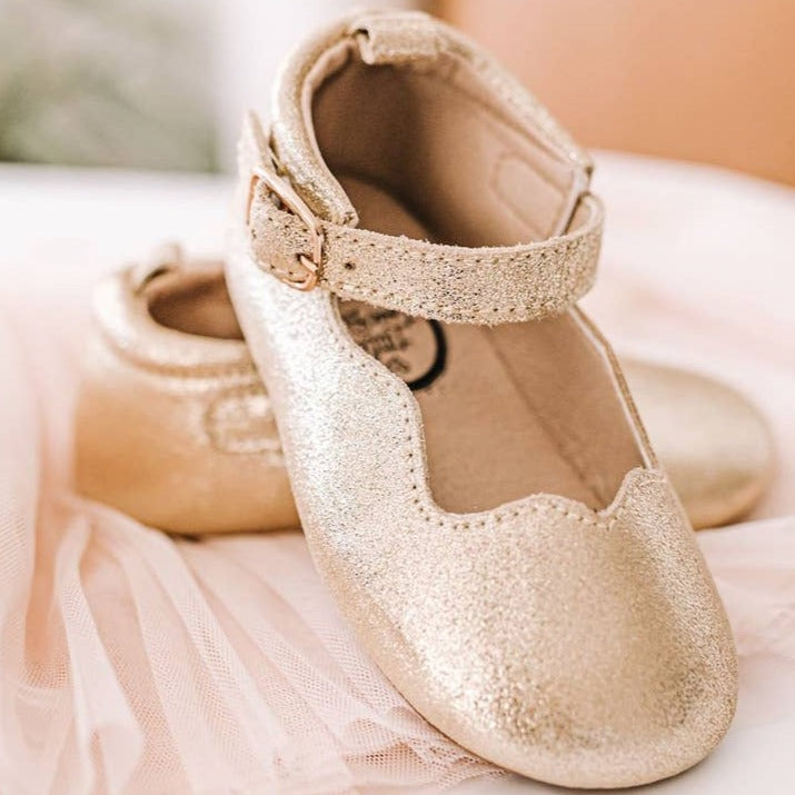 Gold Glitter Olivia Shoes