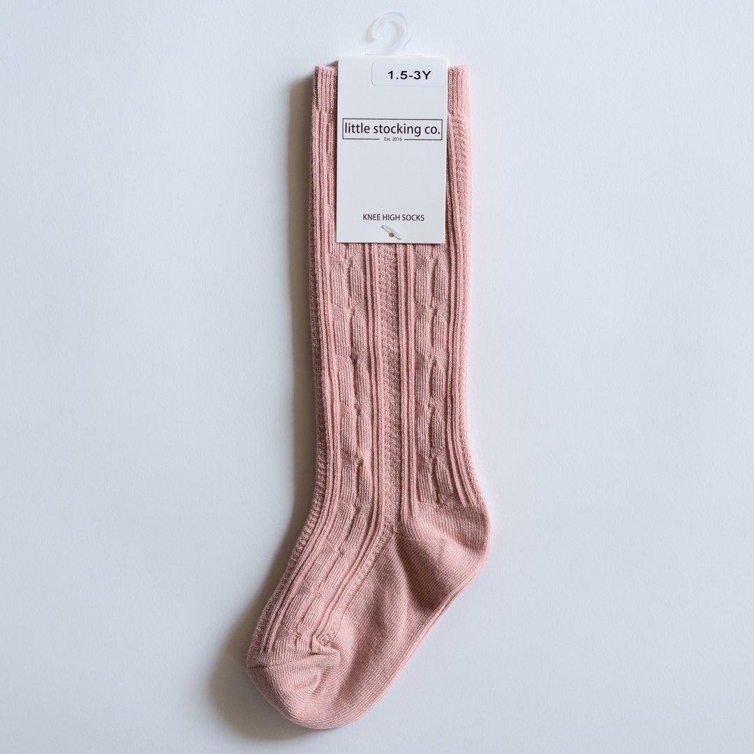 Cable Knit Knee High Socks
