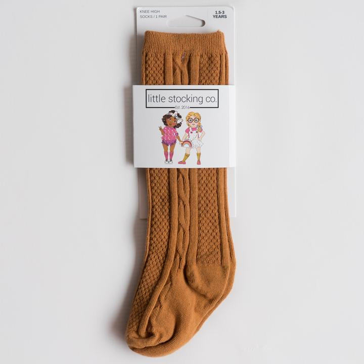 Cable Knit Knee High Socks