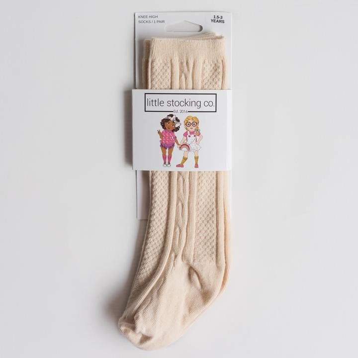 Cable Knit Knee High Socks