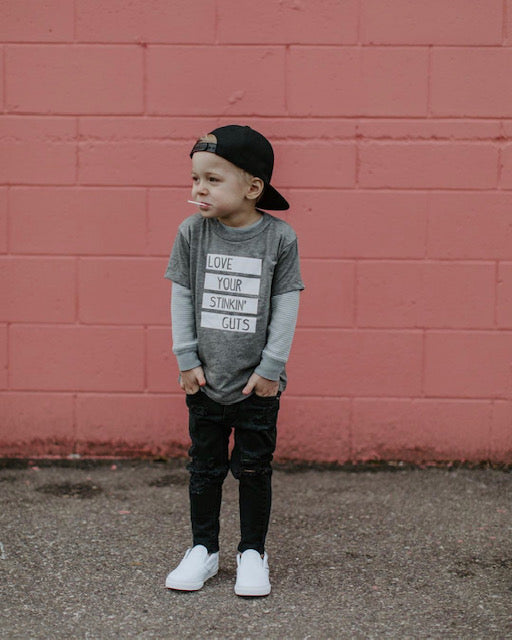 Love Your Stinking Guts Grey Tee