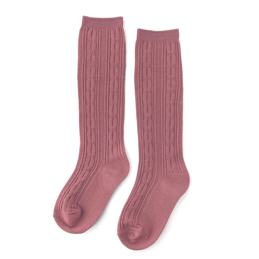 Cable Knit Knee High Socks