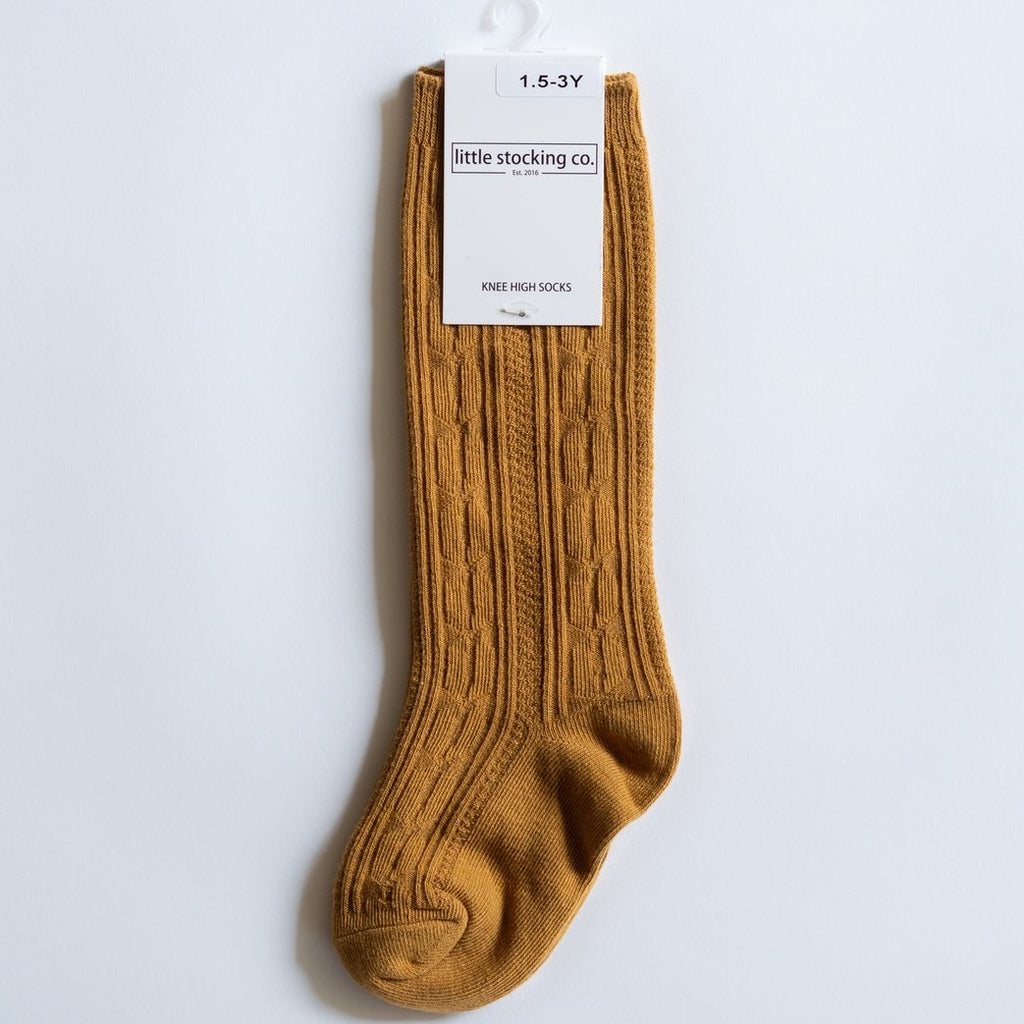 Cable Knit Knee High Socks
