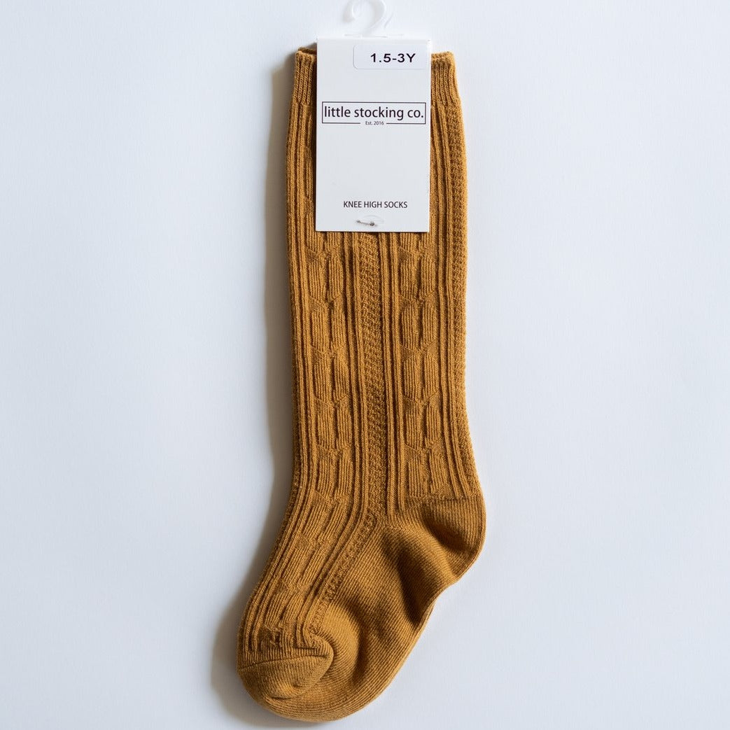 Cable Knit Knee High Socks