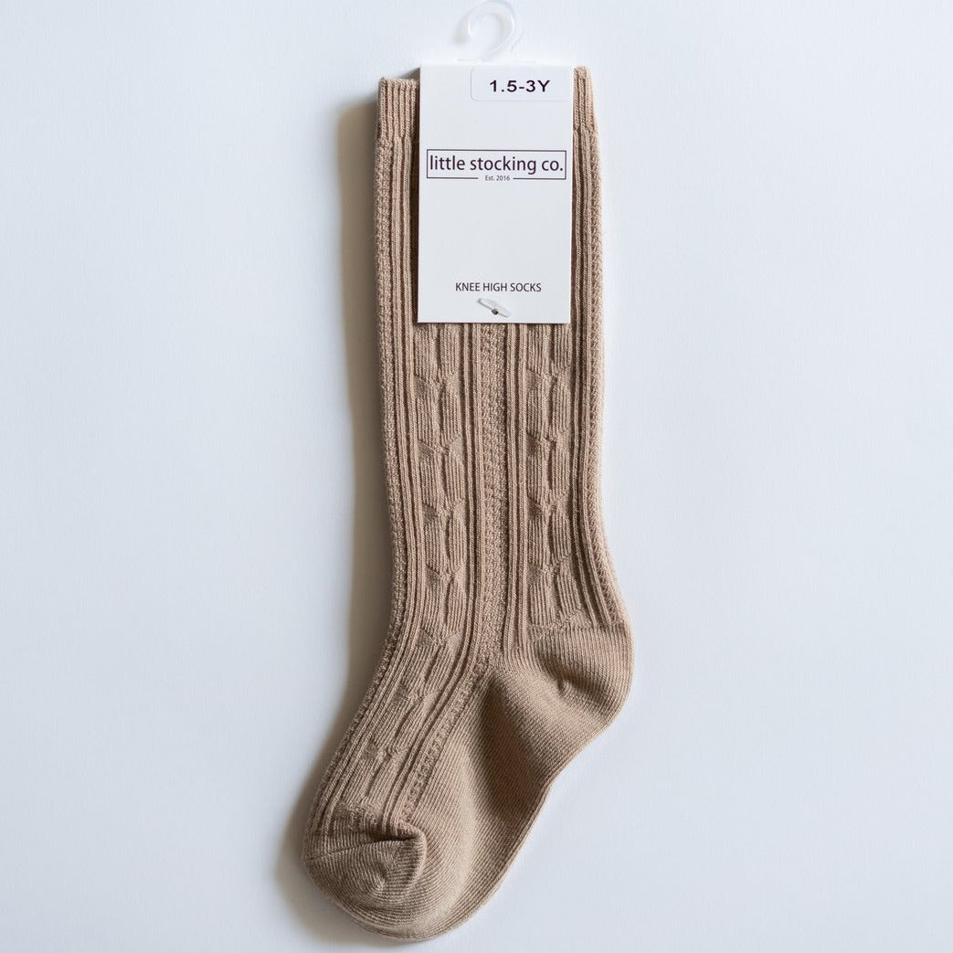 Cable Knit Knee High Socks