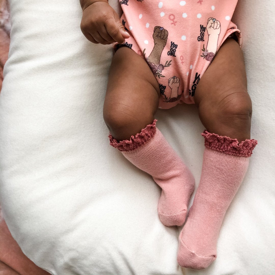 Lace Top Knee High Socks