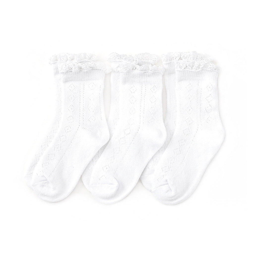 Lace Top Midi 3-Pack Socks