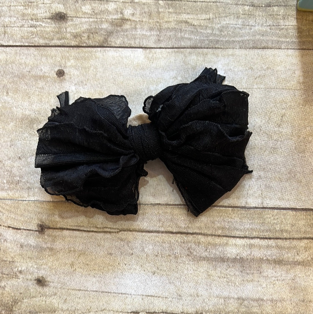 Ruffled Bitty Bow Headband