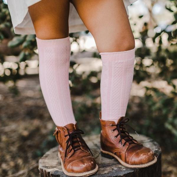 Cable Knit Knee High Socks