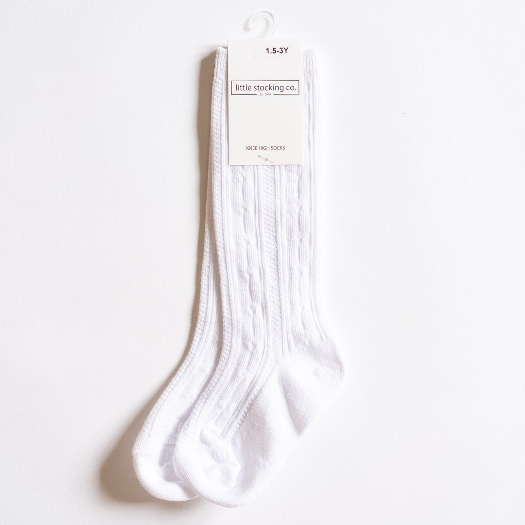 Cable Knit Knee High Socks