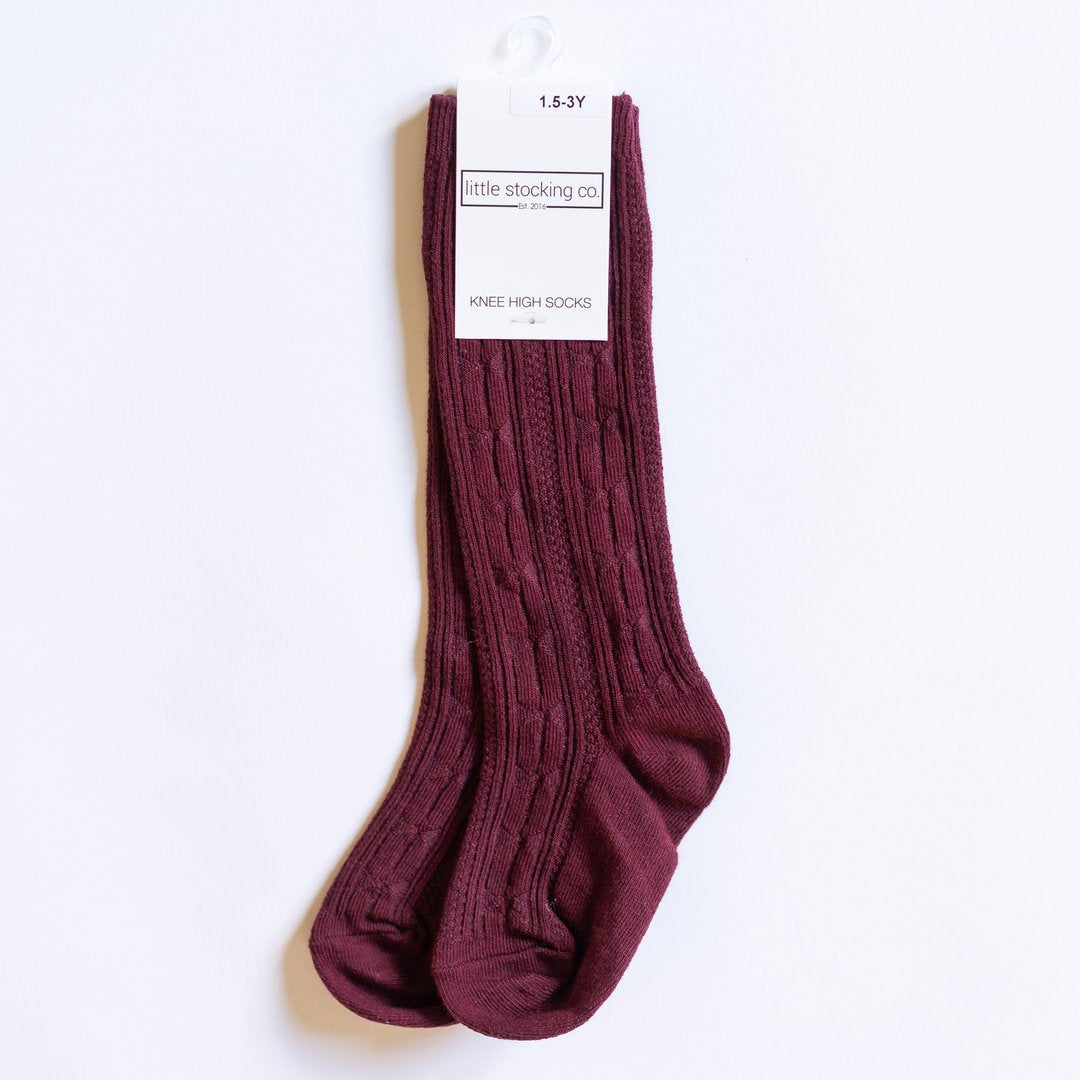 Cable Knit Knee High Socks