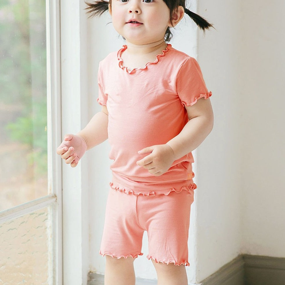 Ruffled Pajama Shorts Set